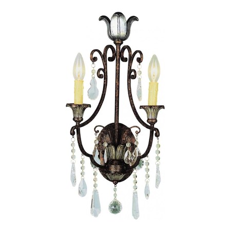 Trans Globe Two Light Antique Bronze Wall Light 3962